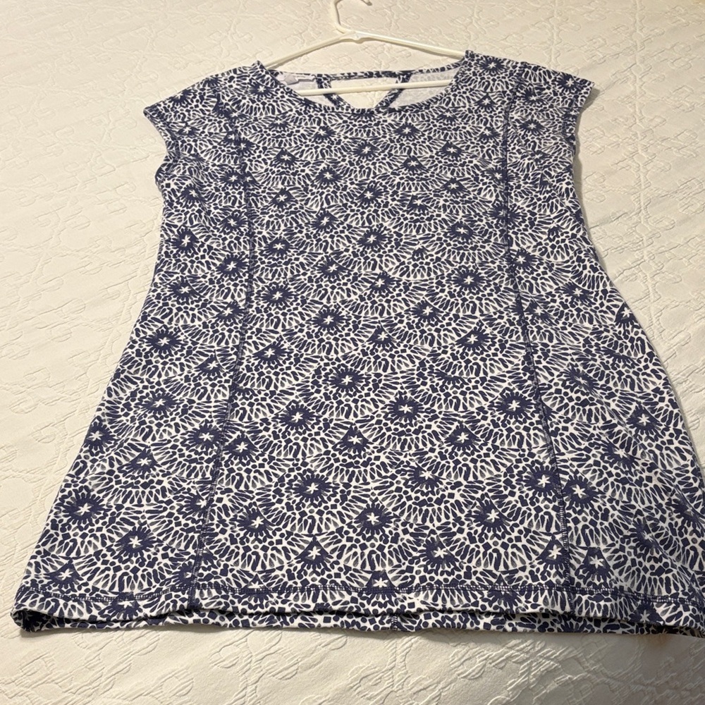 Talbot’s Blue, White, Gray Dress